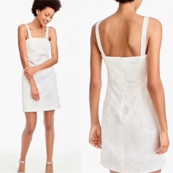 J. Crew Dresses & Skirts - J. Crew Convertible Strapped Dress Embossed Floral - White Size 4